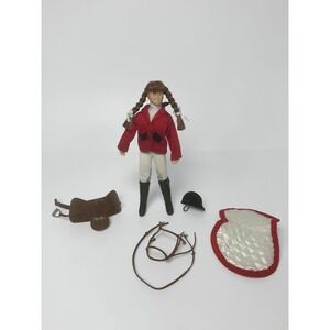 Breyer Horse Rider Doll 2002 Red Jacket Equestrian Figure with Saddle and Tack